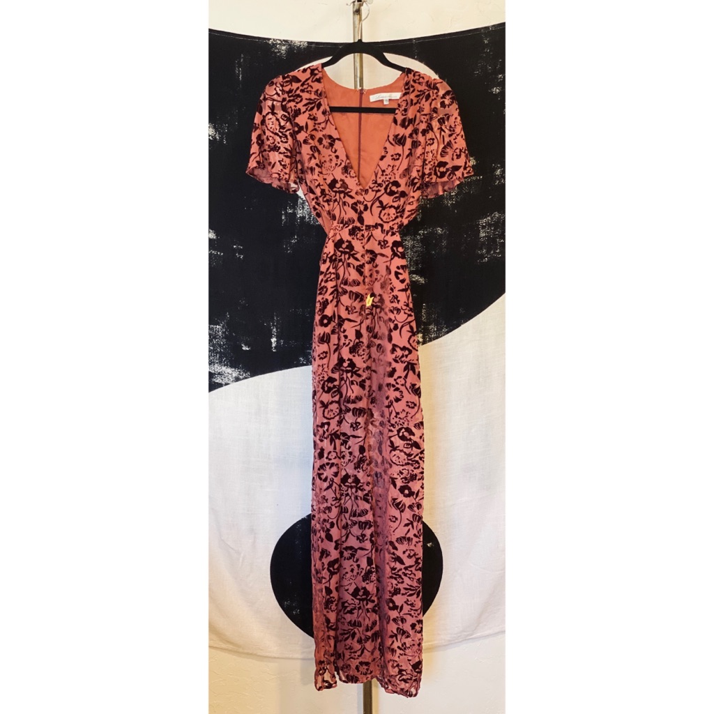 Lover + Friends Xs “Tatum” Sangria Velvet Dress